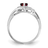 14k White Gold Diamond/4mm Heart Gemstone Ring Mounting