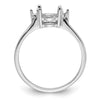 14k White Gold Diamond/8x6mm Oval Gemstone Ring Mounting