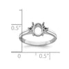 14k White Gold Diamond/8x6mm Oval Gemstone Ring Mounting