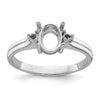 14k White Gold Diamond/8x6mm Oval Gemstone Ring Mounting