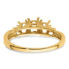 14k Diamond/3-Stone 6x4 and 5x3 Oval Gemstone Ring Mounting