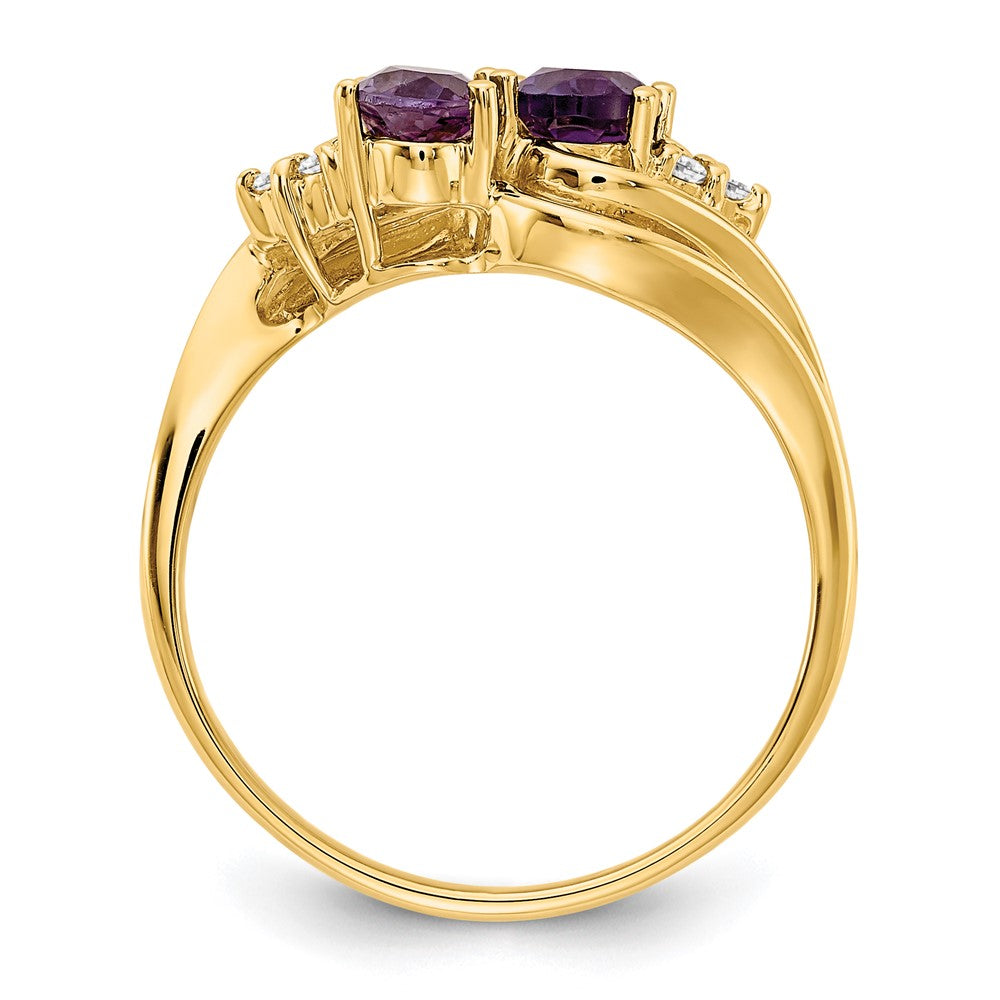 14k Oval Gemstone & Diamond rings