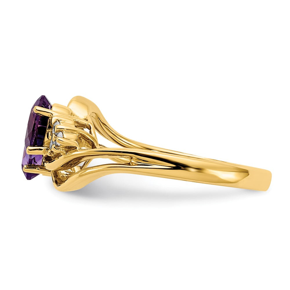 14k Oval Gemstone & Diamond rings