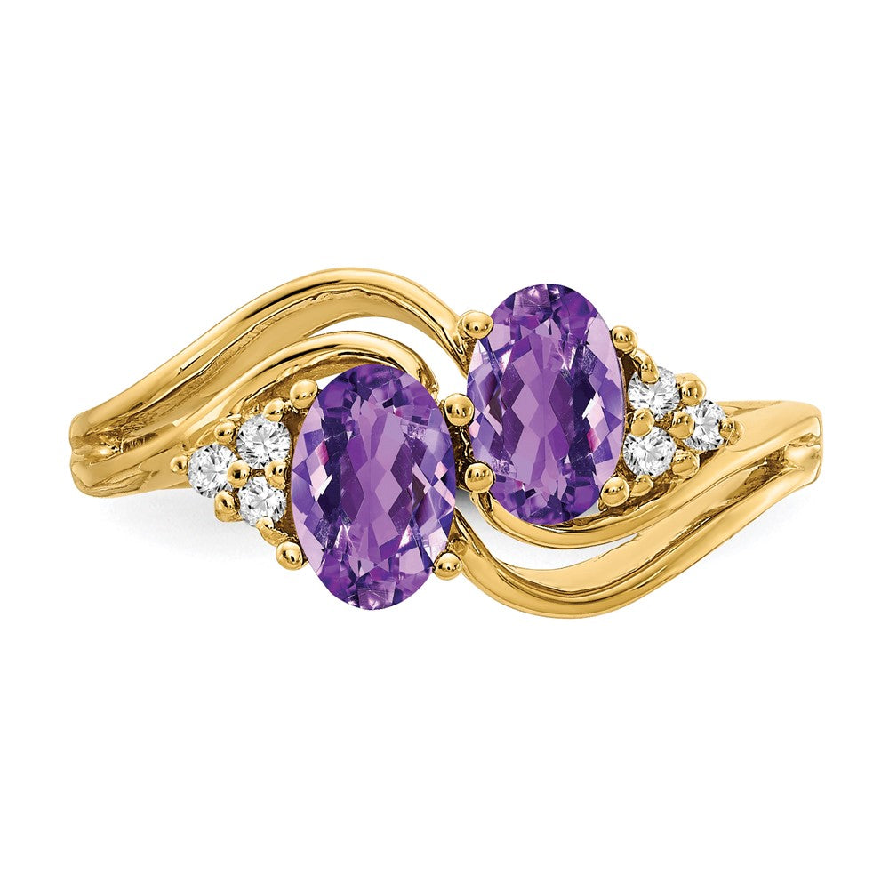 14k Oval Gemstone & Diamond rings