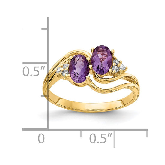 14k Oval Gemstone & Diamond rings
