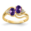 14k Oval Gemstone & Diamond rings