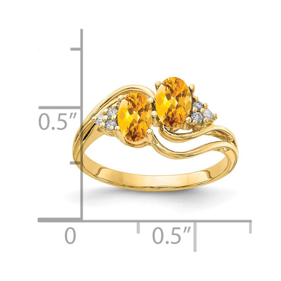 14k Oval Gemstone & Diamond rings