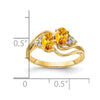 14k Oval Gemstone & Diamond rings