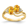 14k Oval Gemstone & Diamond rings