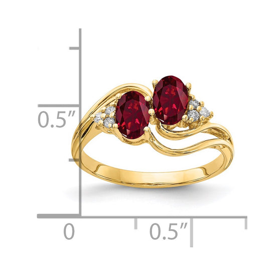 14k Oval Gemstone & Diamond rings