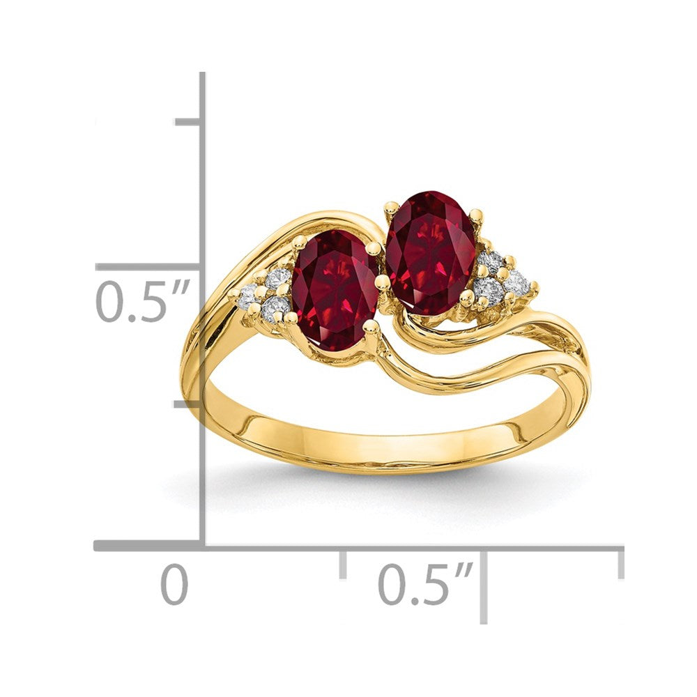 14k Oval Gemstone & Diamond rings