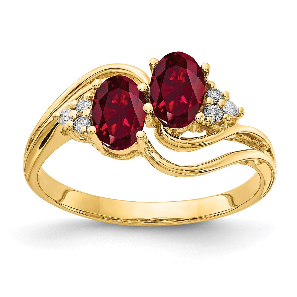 14k Oval Gemstone & Diamond rings