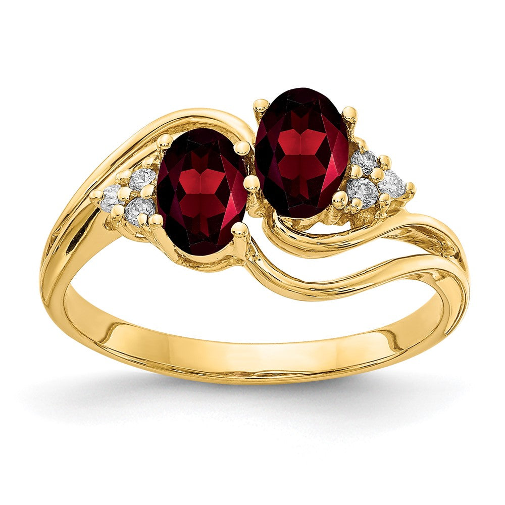 14k Oval Gemstone & Diamond rings