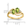 14k Oval Gemstone & Diamond rings