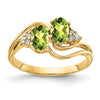 14k Oval Gemstone & Diamond rings