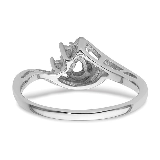 14k White Gold Diamond / 5x3mm Pear Gemstone Ring Mounting