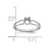 14k White Gold 6x4mm Oval Gemstone Ring Mounting