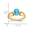 14k 7x5mm Oval Blue Topaz ring