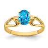 14k 7x5mm Oval Blue Topaz ring