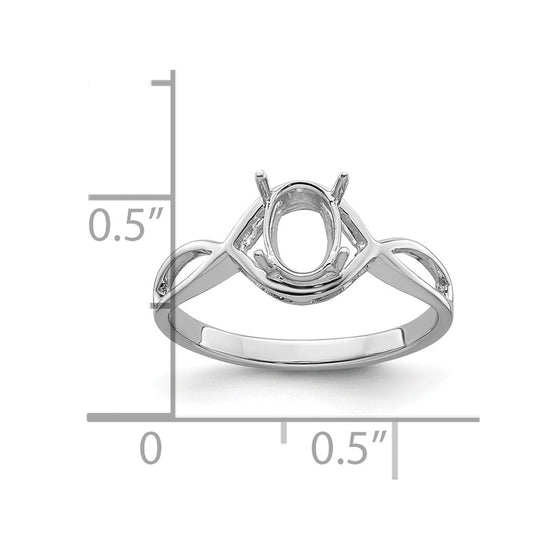 14k White Gold Gemstone Ring Mounting