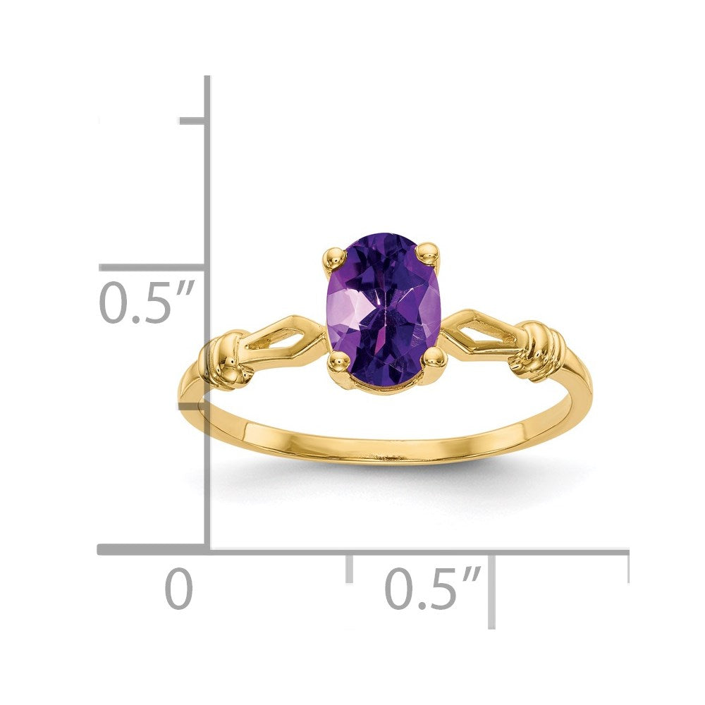 14k 7x5mm Oval Gemstone Ring