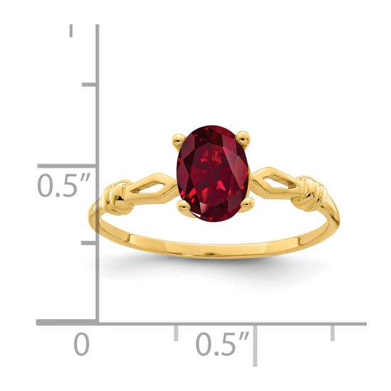 14k 7x5mm Oval Gemstone Ring