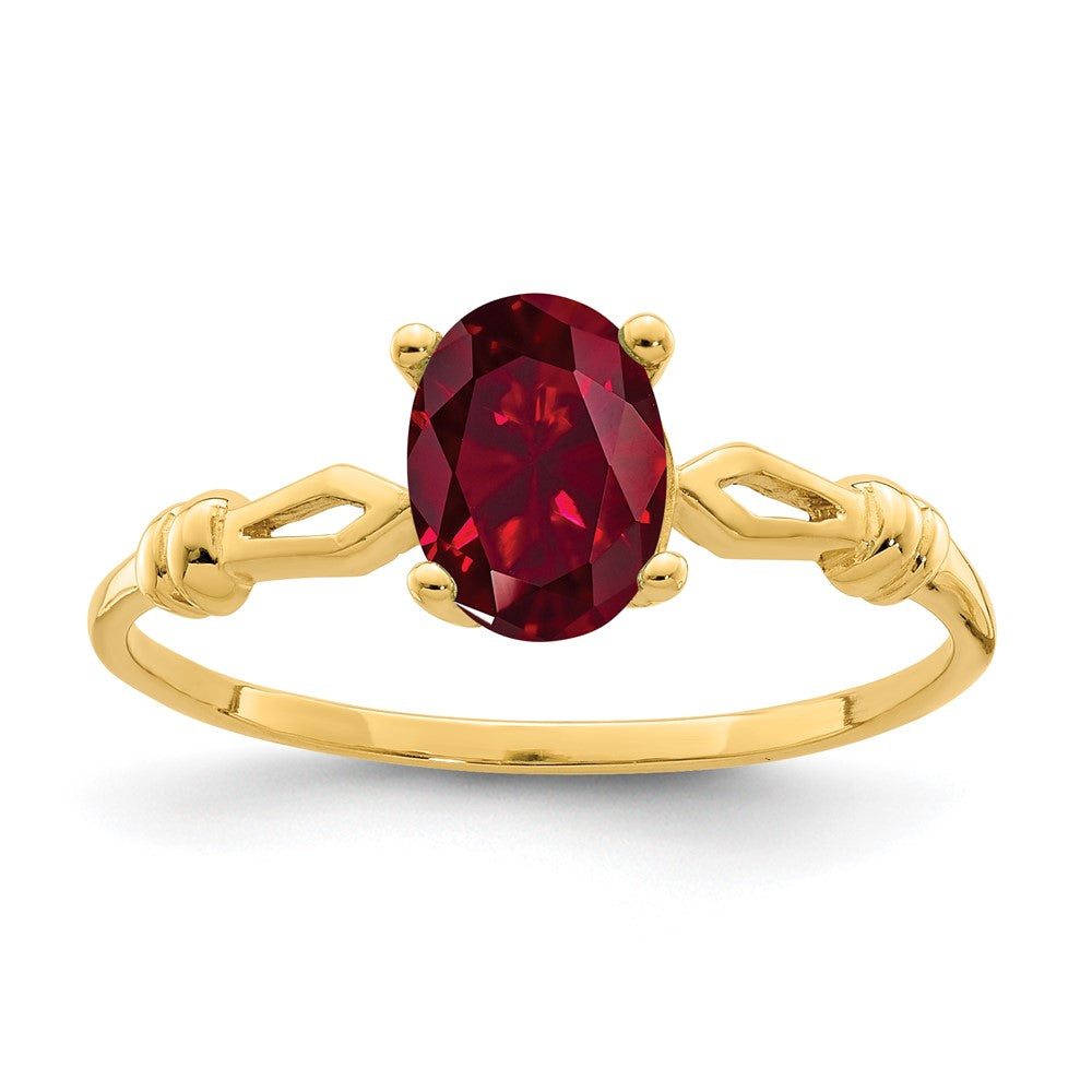 14k 7x5mm Oval Gemstone Ring