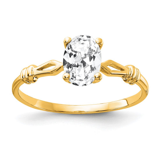 14k 7x5mm Oval Gemstone Ring