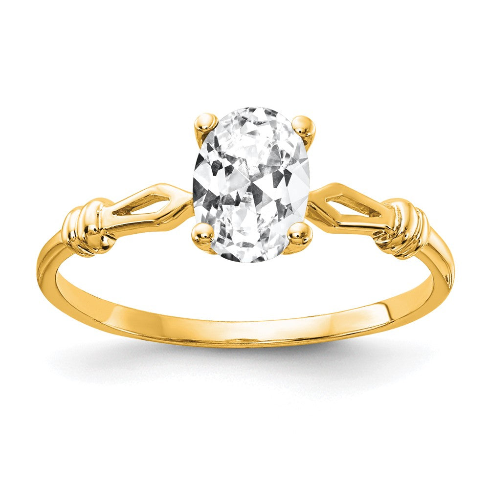 14k 7x5mm Oval Gemstone Ring