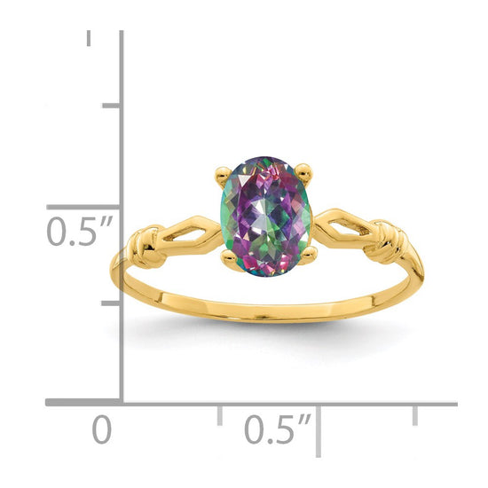 14k 7x5mm Oval Gemstone Ring