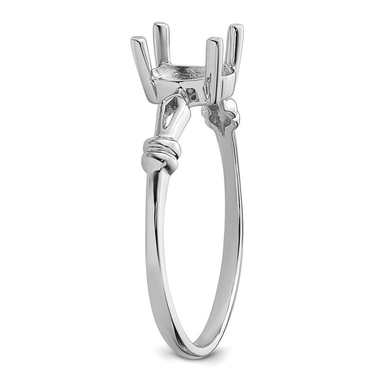 14k White Gold 7x5mm Oval Gemstone Ring Mounting
