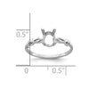 14k White Gold 7x5mm Oval Gemstone Ring Mounting