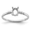 14k White Gold 6x4mm Oval Gemstone Ring Mounting
