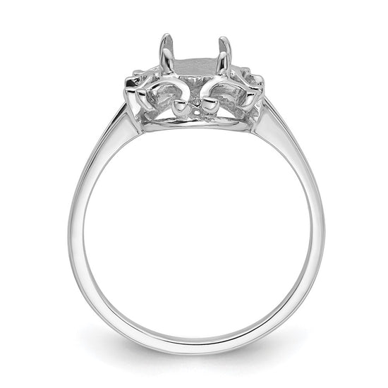14k White Gold 7x5mm Oval Gemstone Ring Mounting