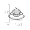 14k White Gold 7x5mm Oval Gemstone Ring Mounting