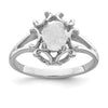 14k White Gold 7x5mm Oval Gemstone Ring Mounting