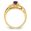14k 6x4mm Oval Amethyst VS Diamond ring