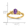 14k 6x4mm Oval Amethyst VS Diamond ring