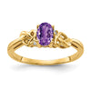 14k 6x4mm Oval Amethyst VS Diamond ring