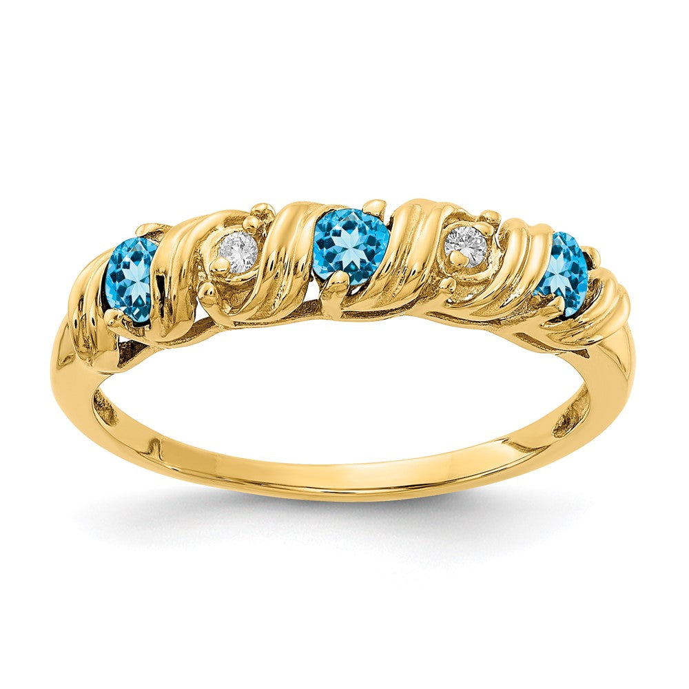 14k 2.75mm Gemstone & Diamond rings