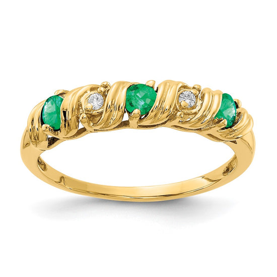 14k 2.75mm Gemstone & Diamond rings