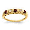 14k 2.75mm Gemstone & Diamond rings — Red Garnet