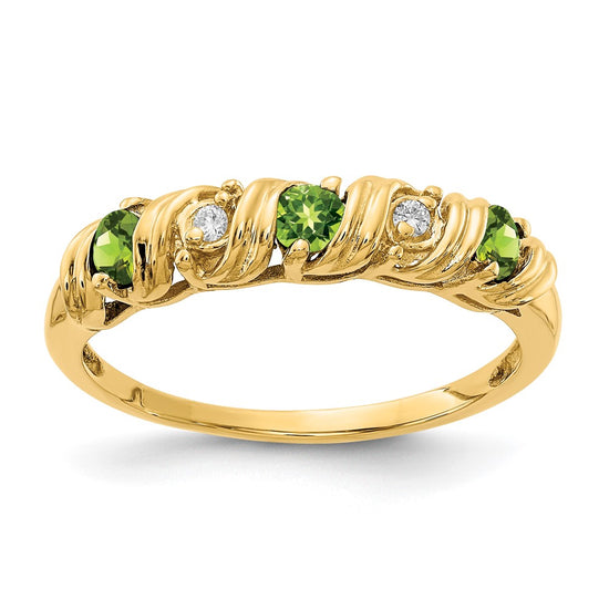 14k 2.75mm Gemstone & Diamond rings