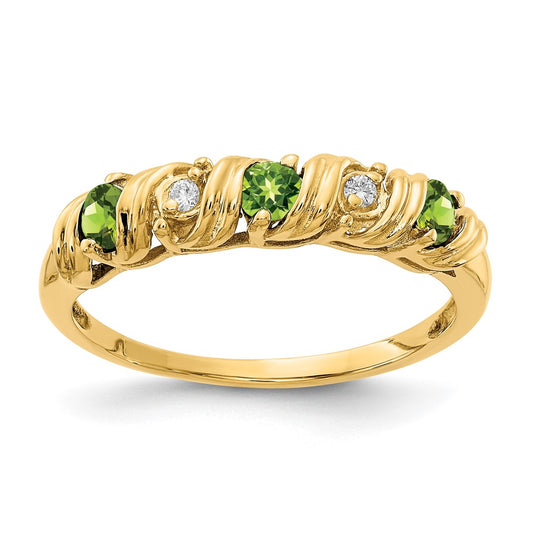 14k 2.75mm Gemstone & Diamond rings