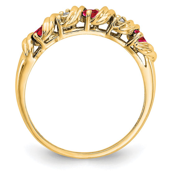14k 2.75mm Gemstone & Diamond rings