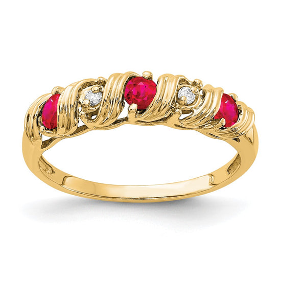 14k 2.75mm Gemstone & Diamond rings