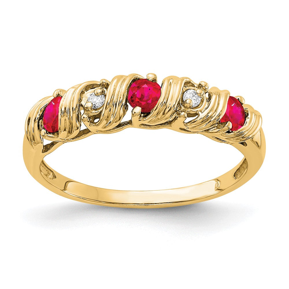 14k 2.75mm Gemstone & Diamond rings
