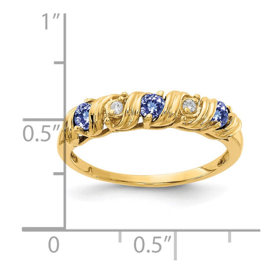 14k 2.75mm Gemstone & Diamond rings
