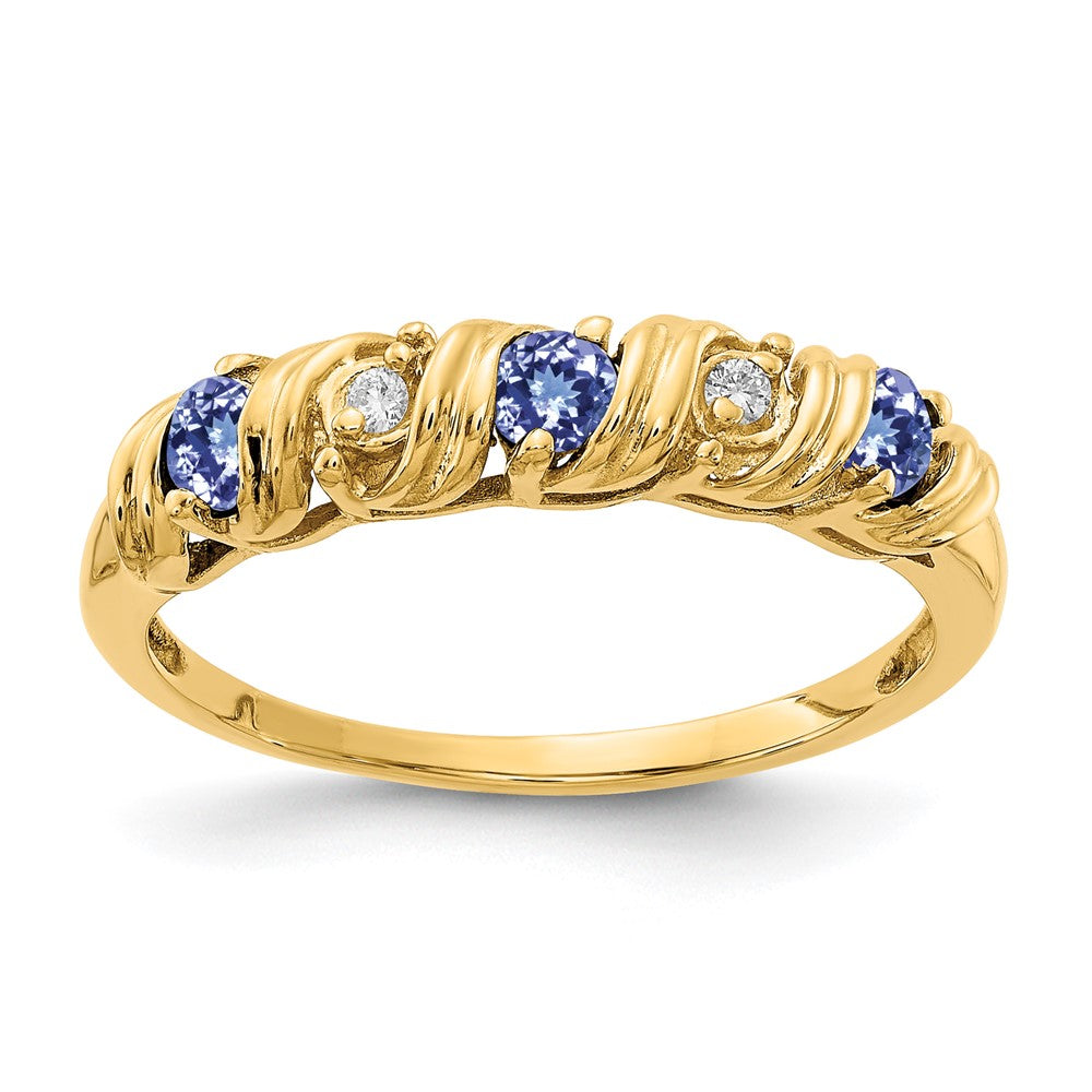 14k 2.75mm Gemstone & Diamond rings