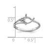 14k White Gold Diamond / 6mm Trillion Gemstone Ring Mounting